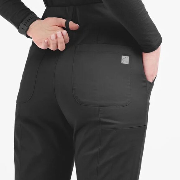 Butter-Soft STRETCH Women's 6-Pocket High Waisted Slim Leg Yoga Scrub Pants - Picture 3 of 4